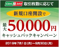 新規口座開設で最大5万円キャッシュバック 9月30日まで
